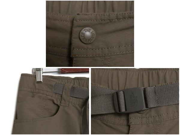 US企画 ノースフェイス 2WAY ナイロン カーゴ コンバーチブル パンツ メンズ M アウトドア ショートパンツ ロングパンツ ワンポイント 茶