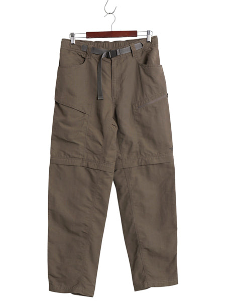 US企画 ノースフェイス 2WAY ナイロン カーゴ コンバーチブル パンツ メンズ M アウトドア ショートパンツ ロングパンツ ワンポイント 茶