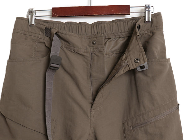 US企画 ノースフェイス 2WAY ナイロン カーゴ コンバーチブル パンツ メンズ M アウトドア ショートパンツ ロングパンツ ワンポイント 茶