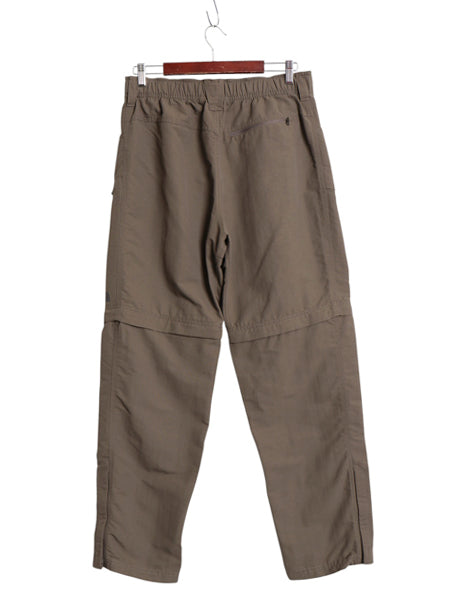 US企画 ノースフェイス 2WAY ナイロン カーゴ コンバーチブル パンツ メンズ M アウトドア ショートパンツ ロングパンツ ワンポイント 茶