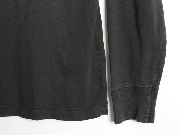 ポロ ラルフローレン ヘンリーネック 長袖 Tシャツ メンズ XL / ロンT カットソー シングルステッチ スラブ織り インナー 大きいサイズ 黒