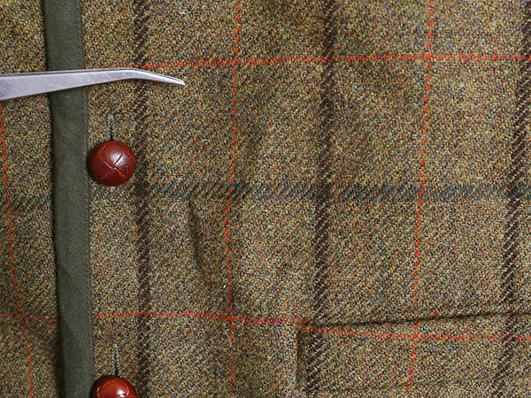 デッドストック 00s オービス チェック ウール ベスト メンズ M / 新品 オールド ニット セーター 切替 重ね着 ポケット付き マルチカラー