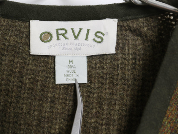 デッドストック 00s オービス チェック ウール ベスト メンズ M / 新品 オールド ニット セーター 切替 重ね着 ポケット付き マルチカラー