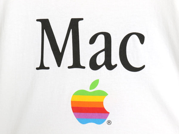 90s ★ アップル レインボー ロゴ 両面 プリント Tシャツ メンズ L オールド 企業物 当時物 MAC コンピューター ジョーク グラフィック 白