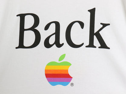 90s ★ アップル レインボー ロゴ 両面 プリント Tシャツ メンズ L オールド 企業物 当時物 MAC コンピューター ジョーク グラフィック 白