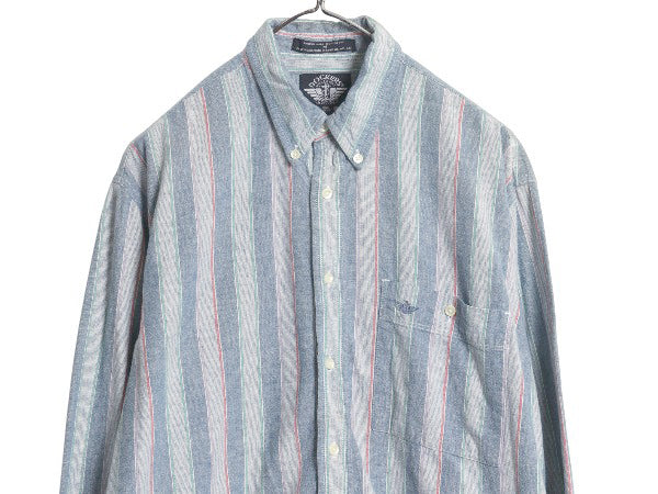 90s ドッカーズ リーバイス ストライプ 長袖 ボタンダウン シャツ メンズ M オールド 長袖シャツ オックスフォード コットン マルチカラー