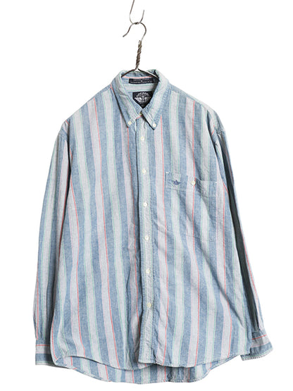 90s ドッカーズ リーバイス ストライプ 長袖 ボタンダウン シャツ メンズ M オールド 長袖シャツ オックスフォード コットン マルチカラー