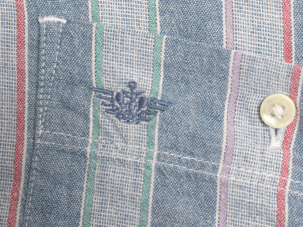 90s ドッカーズ リーバイス ストライプ 長袖 ボタンダウン シャツ メンズ M オールド 長袖シャツ オックスフォード コットン マルチカラー