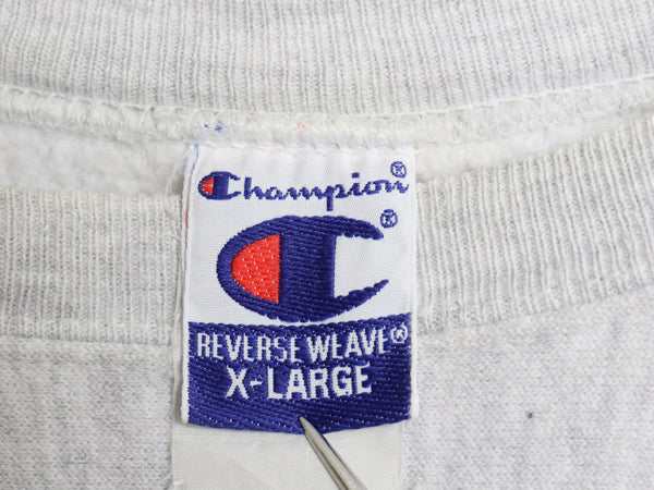 90s 00s チャンピオン リバースウィーブ 2段 カレッジ プリント スウェット メンズ XL / オールド トレーナー ヘビーウェイト 裏起毛 杢灰