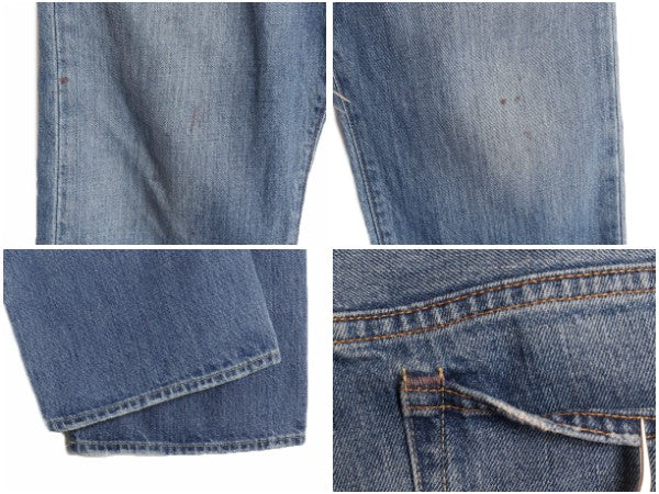 ポロ ラルフローレン デニム パンツ メンズ 36 30 / ヴィンテージ 加工 ジーンズ ジーパン ワイド ストレート 革パッチ 5ポケット ペンキ