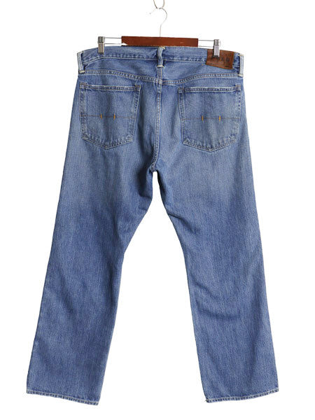 ポロ ラルフローレン デニム パンツ メンズ 36 30 / ヴィンテージ 加工 ジーンズ ジーパン ワイド ストレート 革パッチ 5ポケット ペンキ