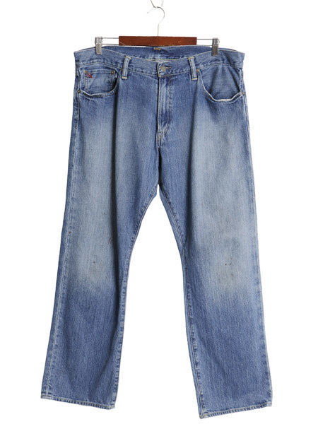 ポロ ラルフローレン デニム パンツ メンズ 36 30 / ヴィンテージ 加工 ジーンズ ジーパン ワイド ストレート 革パッチ 5ポケット ペンキ