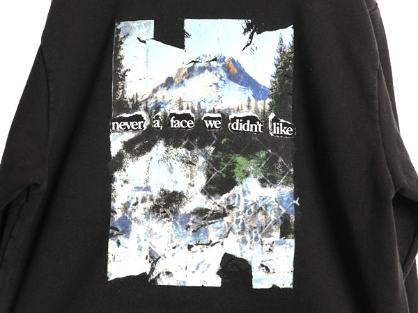ノースフェイス 両面 プリント スウェット フード パーカー メンズ S / アウトドア グラフィック プルオーバー トレーナー 裏起毛 ブラック