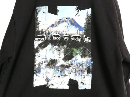 ノースフェイス 両面 プリント スウェット フード パーカー メンズ S / アウトドア グラフィック プルオーバー トレーナー 裏起毛 ブラック