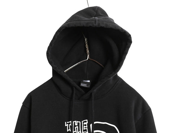 ノースフェイス 両面 プリント スウェット フード パーカー メンズ S / アウトドア グラフィック プルオーバー トレーナー 裏起毛 ブラック