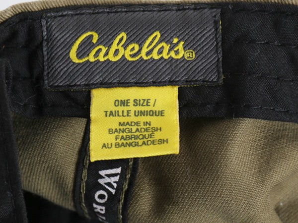 カベラス ワッペン 付き ベースボール キャップ フリーサイズ / 古着 帽子 ハンティング トラッカー ハット ワンポイント シンプル カーキ