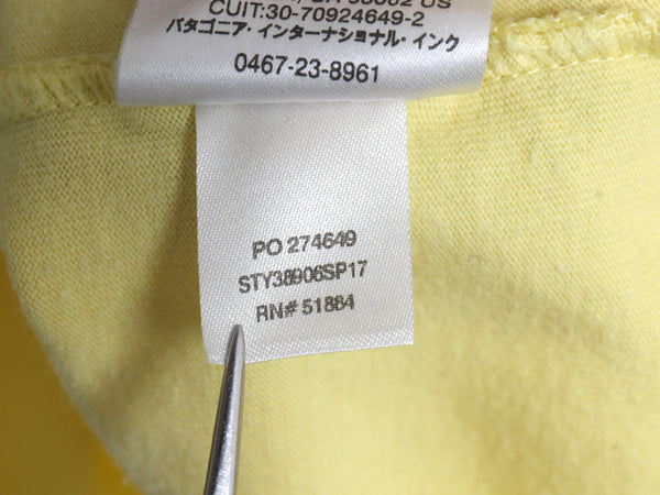 パタゴニア 両面 プリント 半袖 Tシャツ メンズ M 17年製 アウトドア P6 ボックスロゴ オーガニック コットン カットソー クルーネック 黄
