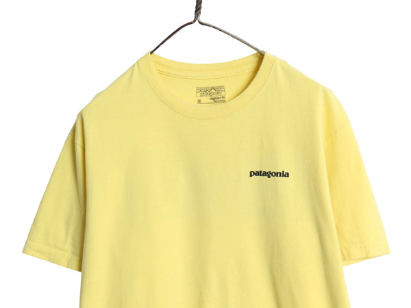 パタゴニア 両面 プリント 半袖 Tシャツ メンズ M 17年製 アウトドア P6 ボックスロゴ オーガニック コットン カットソー クルーネック 黄