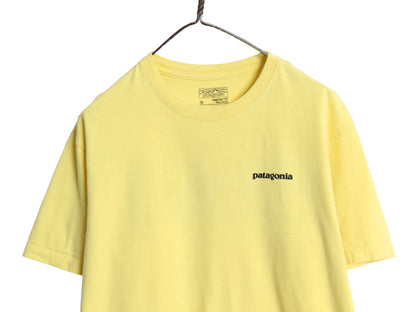 パタゴニア 両面 プリント 半袖 Tシャツ メンズ M 17年製 アウトドア P6 ボックスロゴ オーガニック コットン カットソー クルーネック 黄