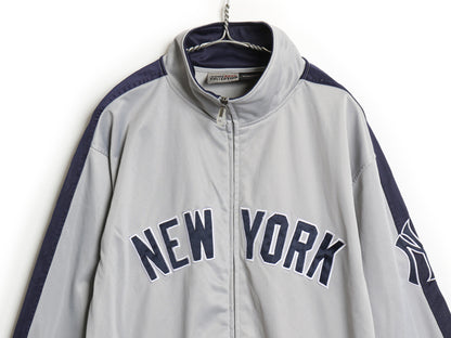00s ヤンキース フルジップ トラック ジャケット メンズ L / MLB オフィシャル マジェスティック ジャージ ハイネック ストレッチ 大リーグ