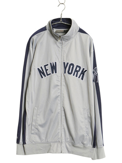 00s ヤンキース フルジップ トラック ジャケット メンズ L / MLB オフィシャル マジェスティック ジャージ ハイネック ストレッチ 大リーグ