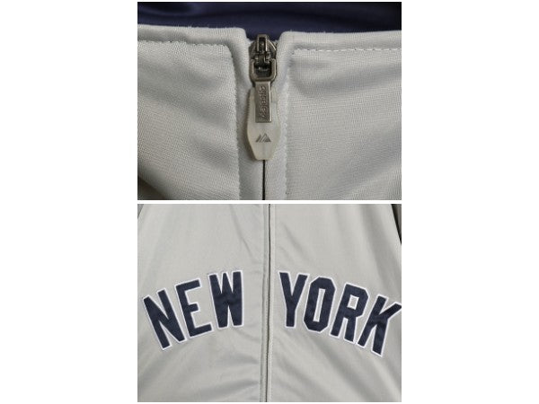 00s ヤンキース フルジップ トラック ジャケット メンズ L / MLB オフィシャル マジェスティック ジャージ ハイネック ストレッチ 大リーグ