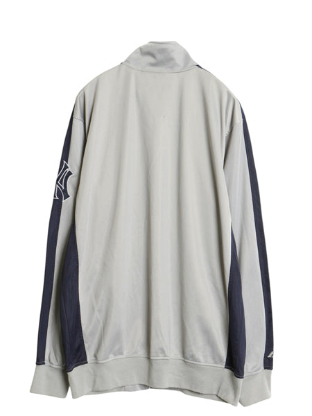00s ヤンキース フルジップ トラック ジャケット メンズ L / MLB オフィシャル マジェスティック ジャージ ハイネック ストレッチ 大リーグ