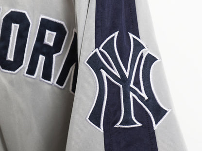 00s ヤンキース フルジップ トラック ジャケット メンズ L / MLB オフィシャル マジェスティック ジャージ ハイネック ストレッチ 大リーグ