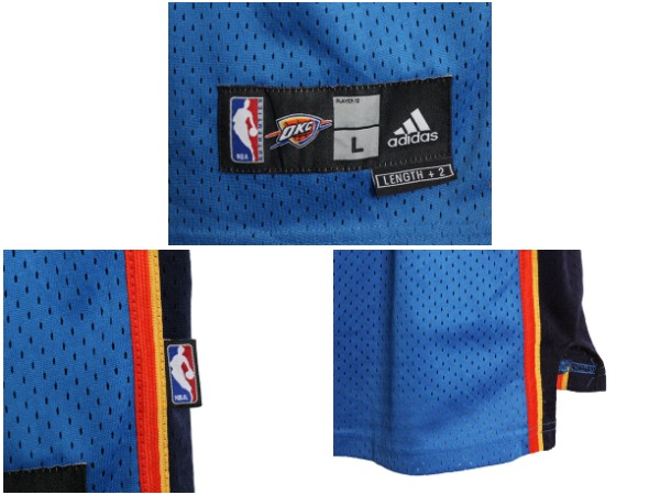 オクラホマシティ サンダー メッシュ タンクトップ メンズ L 古着 NBA オフィシャル アディダス ユニフォーム ゲームシャツ バスケ 重ね着