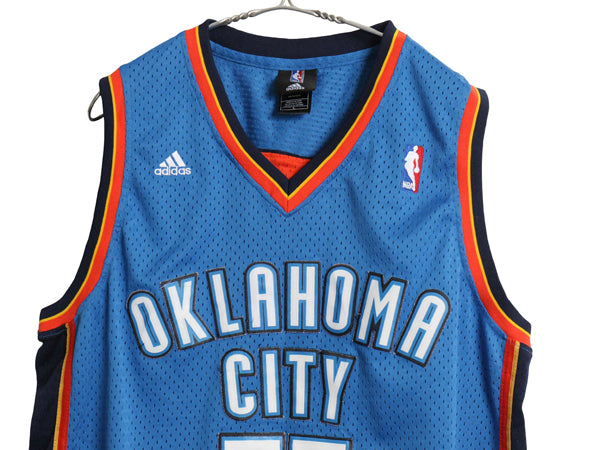 オクラホマシティ サンダー メッシュ タンクトップ メンズ L 古着 NBA オフィシャル アディダス ユニフォーム ゲームシャツ バスケ 重ね着