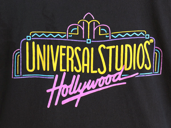 90s USA製 ユニバーサルスタジオ イラスト プリント 半袖 Tシャツ メンズ XL 古着 オールド 企業 シングルステッチ 大きいサイズ ブラック