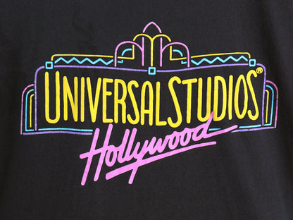 90s USA製 ユニバーサルスタジオ イラスト プリント 半袖 Tシャツ メンズ XL 古着 オールド 企業 シングルステッチ 大きいサイズ ブラック