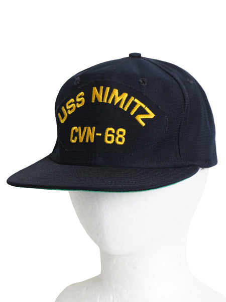 デッドストック 80s USA製 ニューエラ US NAVY 刺繍 ベースボール キャップ フリーサイズ 帽子 ヴィンテージ 軍物 トラッカー ミリタリー