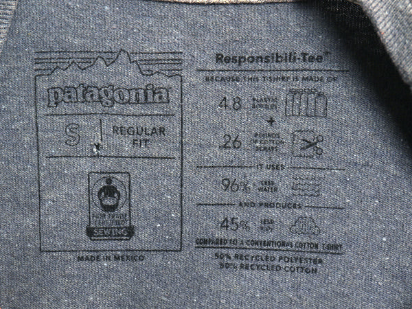 パタゴニア 両面 プリント 半袖 Tシャツ メンズ S / 21年製 アウトドア P6 ボックスロゴ バックプリント カットソー トップス シンプル 灰