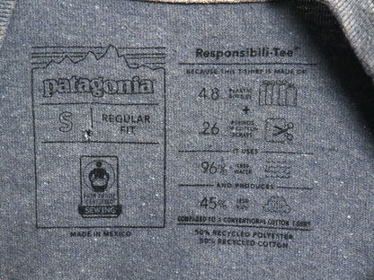 パタゴニア 両面 プリント 半袖 Tシャツ メンズ S / 21年製 アウトドア P6 ボックスロゴ バックプリント カットソー トップス シンプル 灰