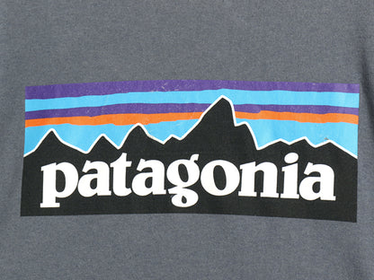 パタゴニア 両面 プリント 半袖 Tシャツ メンズ S / 21年製 アウトドア P6 ボックスロゴ バックプリント カットソー トップス シンプル 灰