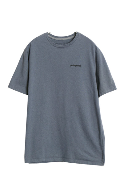 パタゴニア 両面 プリント 半袖 Tシャツ メンズ S / 21年製 アウトドア P6 ボックスロゴ バックプリント カットソー トップス シンプル 灰