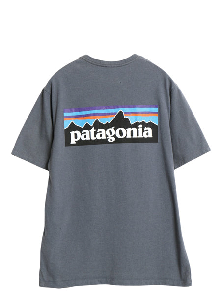 パタゴニア 両面 プリント 半袖 Tシャツ メンズ S / 21年製 アウトドア P6 ボックスロゴ バックプリント カットソー トップス シンプル 灰