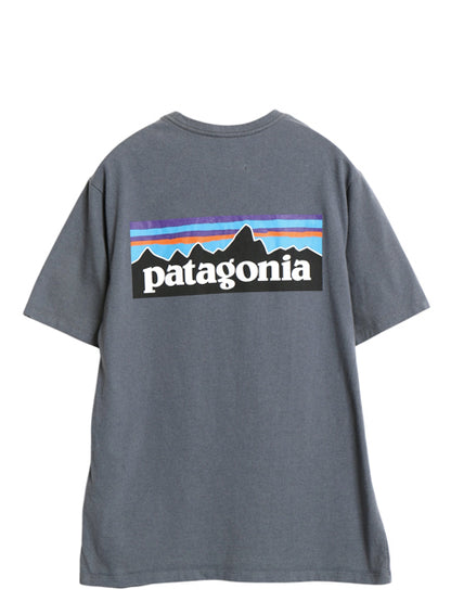 パタゴニア 両面 プリント 半袖 Tシャツ メンズ S / 21年製 アウトドア P6 ボックスロゴ バックプリント カットソー トップス シンプル 灰
