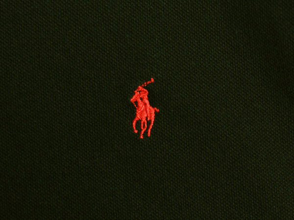 90s ポロ ラルフローレン 鹿の子 長袖 ポロシャツ メンズ XL 古着 オールド 長袖シャツ コットン カットソー ワンポイント 大きいサイズ 黒