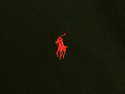 90s ポロ ラルフローレン 鹿の子 長袖 ポロシャツ メンズ XL 古着 オールド 長袖シャツ コットン カットソー ワンポイント 大きいサイズ 黒