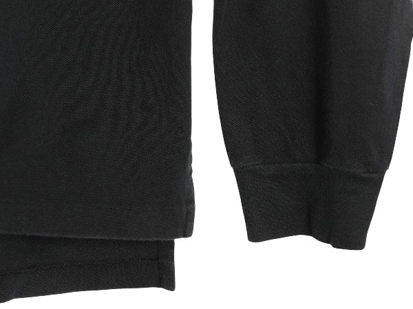 90s ポロ ラルフローレン 鹿の子 長袖 ポロシャツ メンズ XL 古着 オールド 長袖シャツ コットン カットソー ワンポイント 大きいサイズ 黒