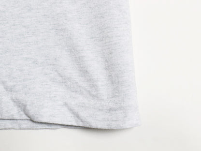 90s USA製 2段 カレッジ プリント 半袖 Tシャツ メンズ L / オールド シングルステッチ ヘビーウェイト コットン フルーツオブザルーム 灰