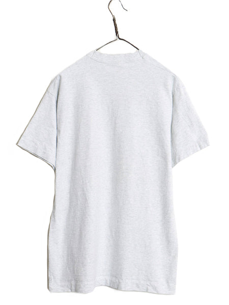 90s USA製 2段 カレッジ プリント 半袖 Tシャツ メンズ L / オールド シングルステッチ ヘビーウェイト コットン フルーツオブザルーム 灰