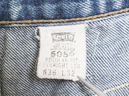 00s USA製 リーバイス 505 デニム パンツ メンズ 実寸 36 30 オールド ジーンズ ジーパン スリム ストレート ヒゲ アタリ 赤タブ 5ポケット