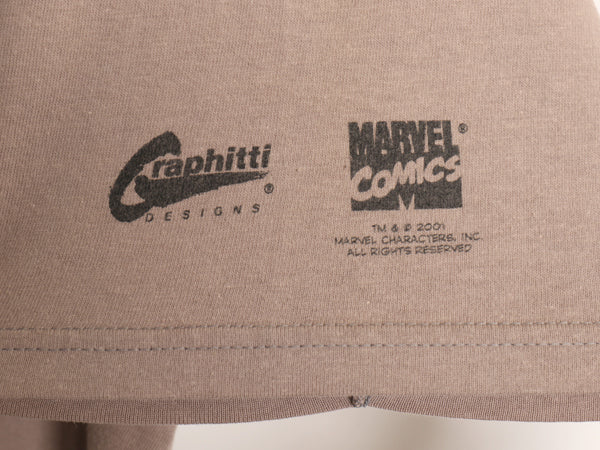 00s マーベル キャラクター イラスト プリント Tシャツ メンズ L / オールド オフィシャル ハルク グラフィック ジョーク アメコミ 当時物