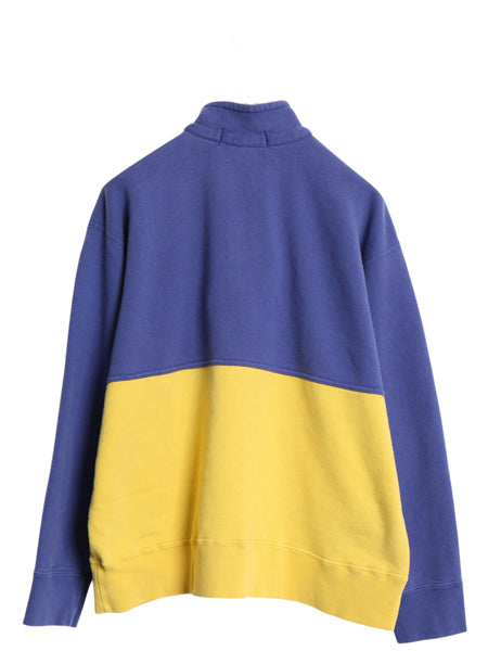 90s ポロスポーツ ラルフローレン ハーフジップ スウェット メンズ レディース M オールド ハイネック プルオーバー ロゴプリント ツートン