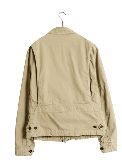 00s ポロ ラルフローレン スイングトップ ジャケット メンズ M オールド フルジップ コットン チェック ライナー ヴィンテージ 加工 カーキ