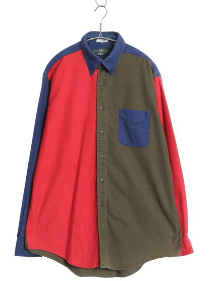 90s USA製 オービス シャモア クロス ボタンダウン シャツ メンズ L / オールド クレイジーパターン ネルシャツ フランネル マルチカラー