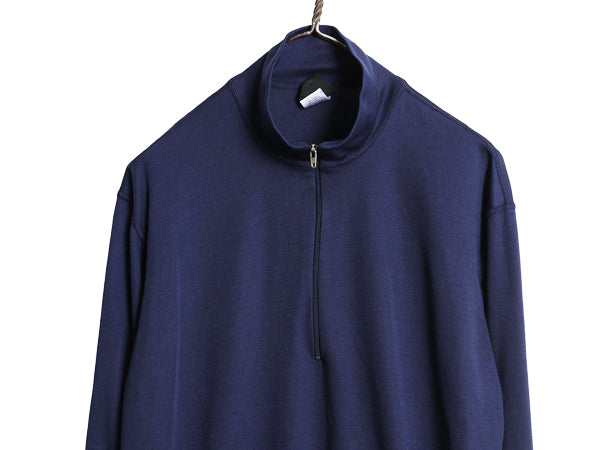 00s USA製 パタゴニア キャプリーン 長袖 Tシャツ メンズ M / オールド 00年製 アウトドア ハーフジップ ハイネック ロンT ストレッチ 無地
